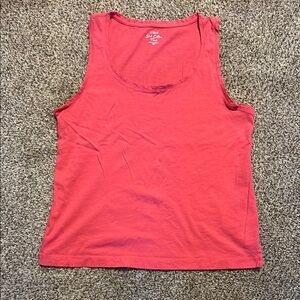 J. Crew Pink Cotton Slub Tank Top with Crew Neck size Medium EUC